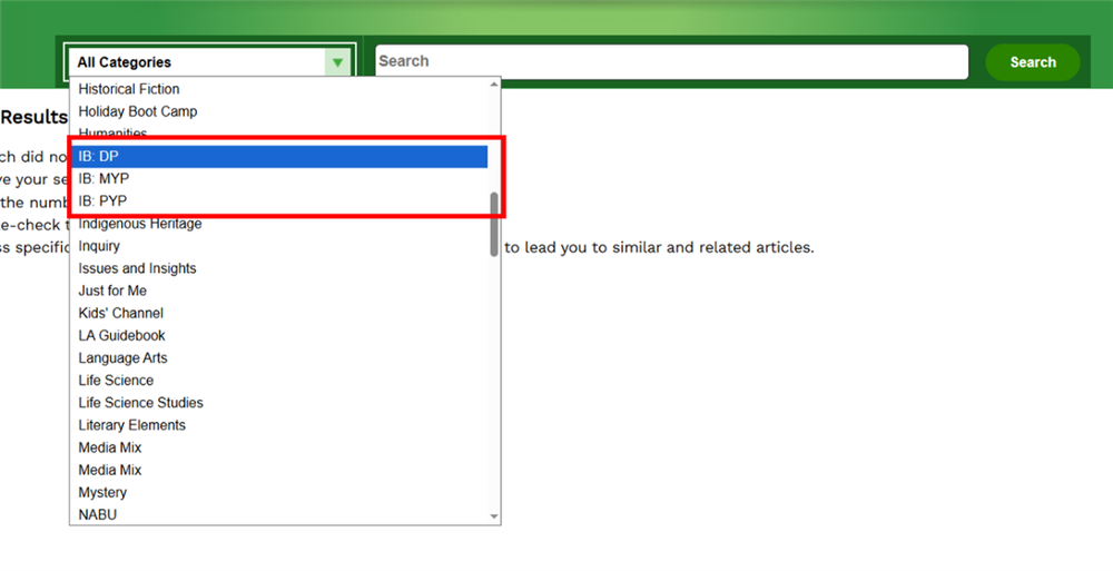 Hướng dẫn tìm bài học IB trong Achieve3000 Literacy